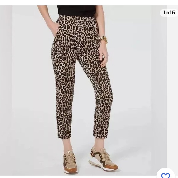 Michael Kors Pull-on Cheetah Trousers Animal Print with Pockets ✨brand n… - Picture 3 of 13